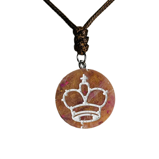 Vintage King - Handmade Resin Chess Necklace