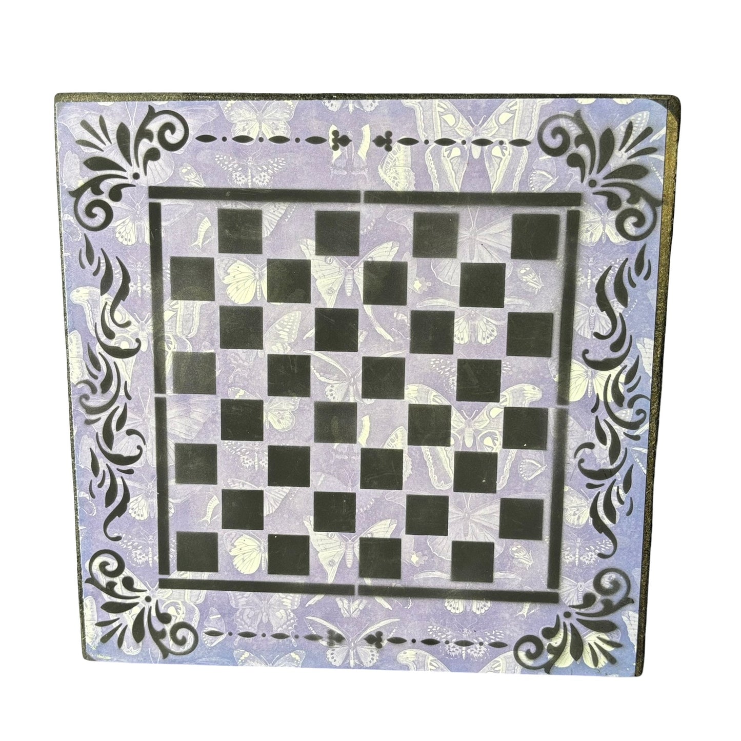Purple Butterflies - Scrapbook Chess Board