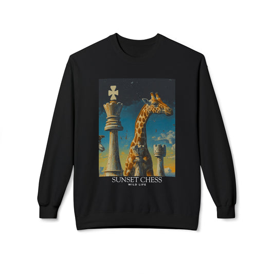 Giraffe Checkmate - Black Crewneck Sweater
