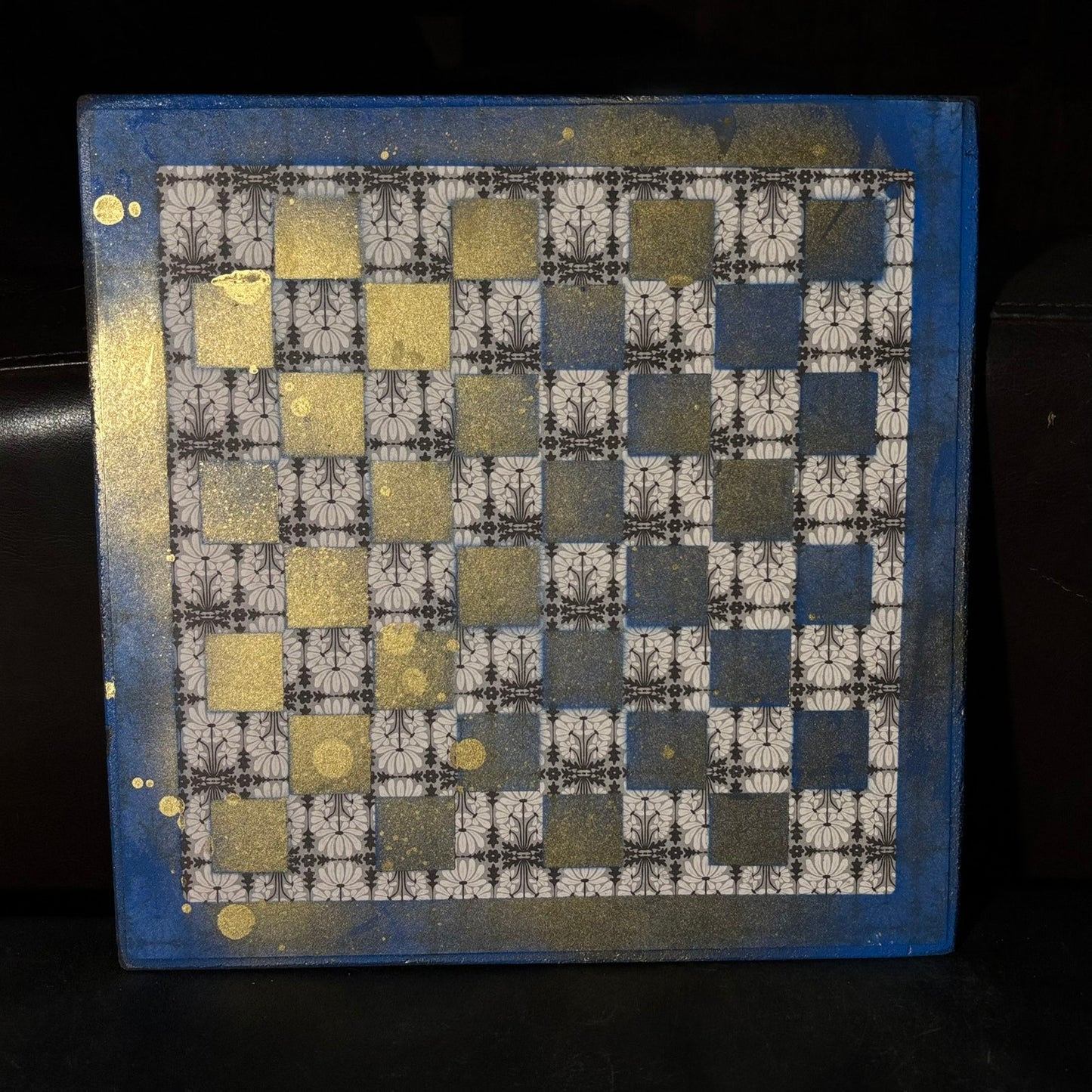 Golden Blue - Scrapbook Chess Board