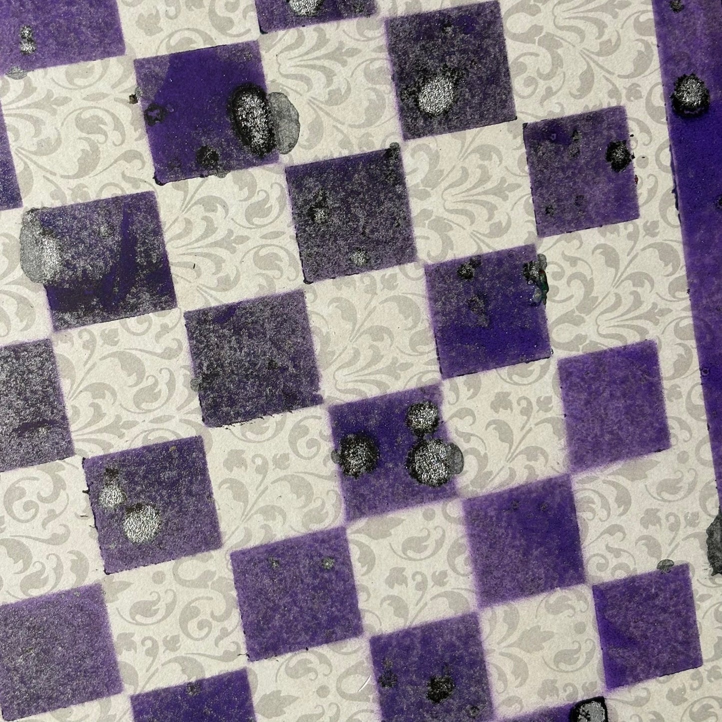 Vintage Purple/Black - Scrapbook Chess Board