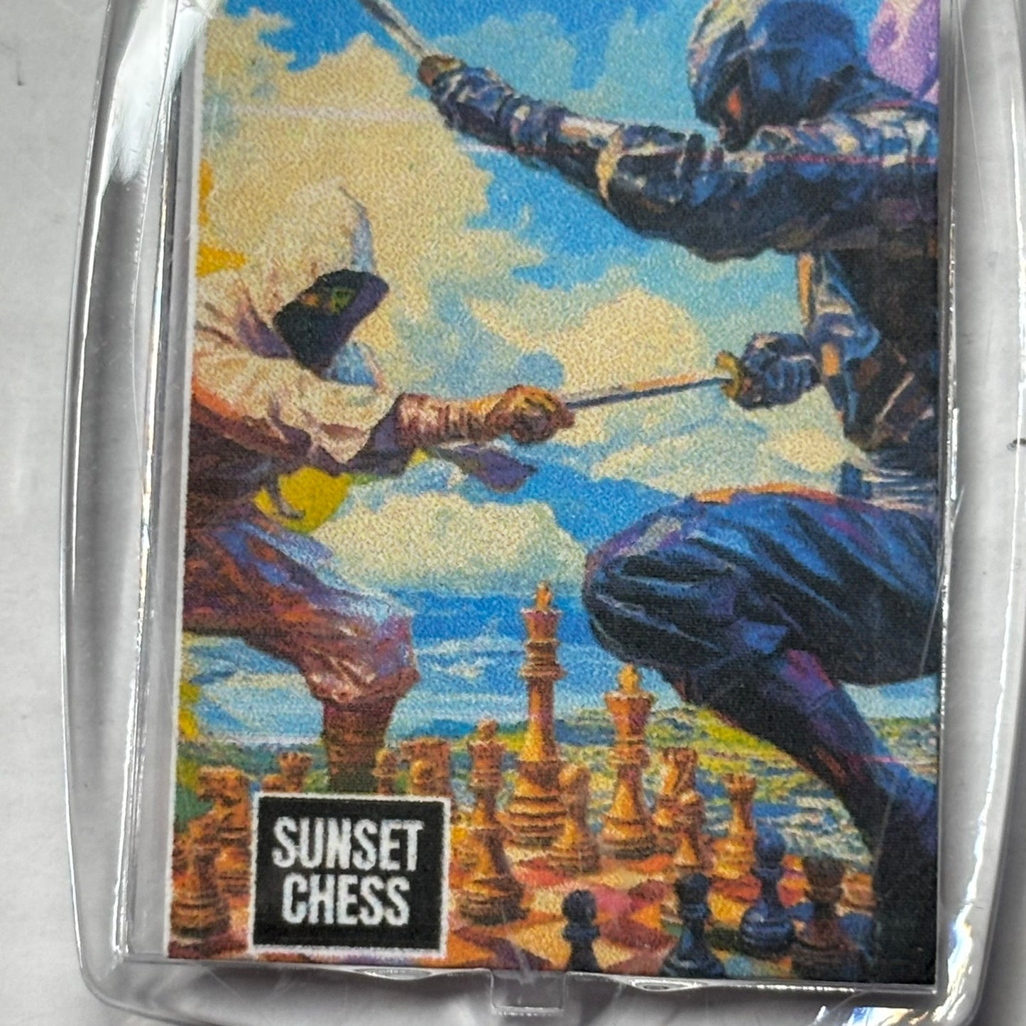 Sword Fight - Chess  Photo Keychain