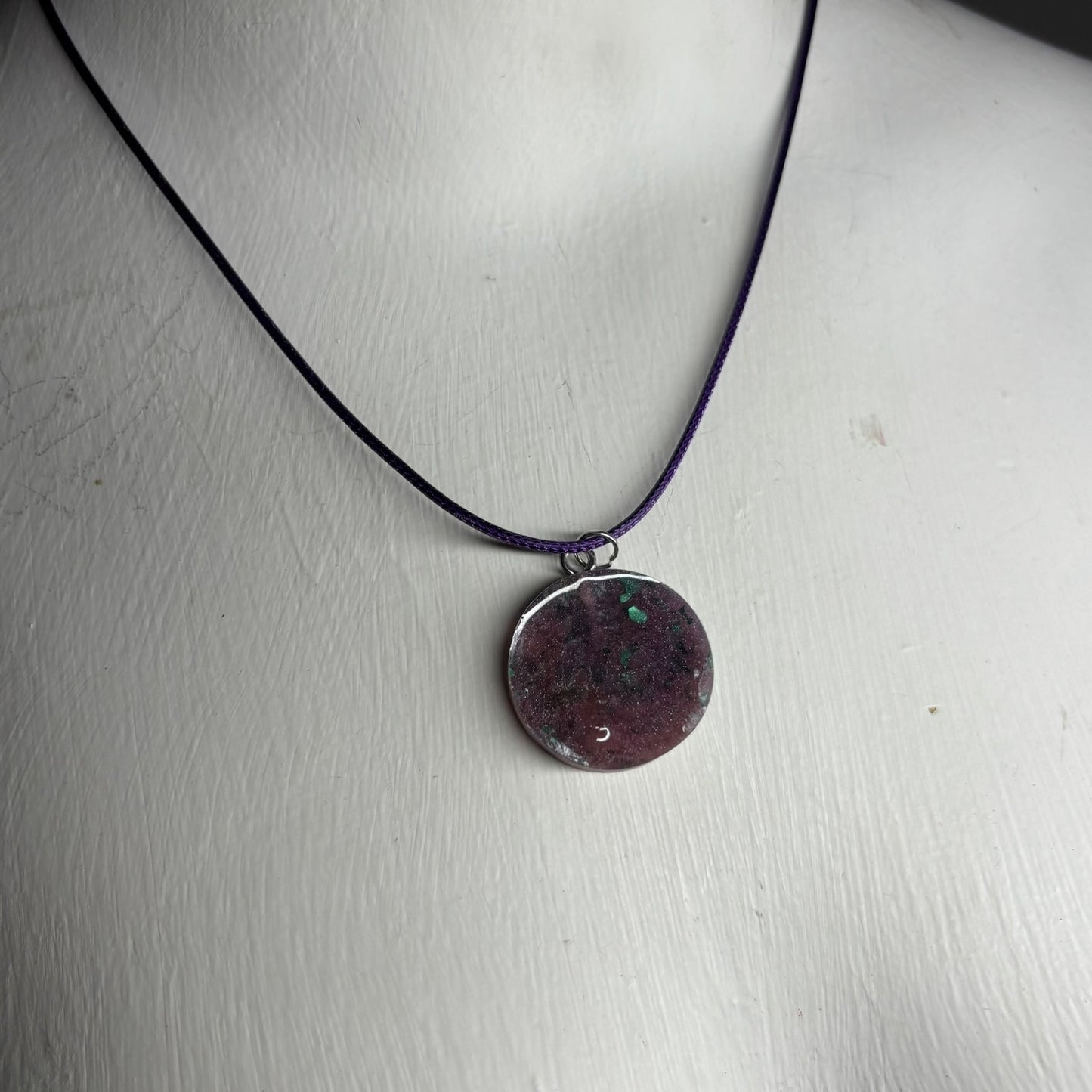 Purple Haze Queen - Handmade Resin Chess Necklace