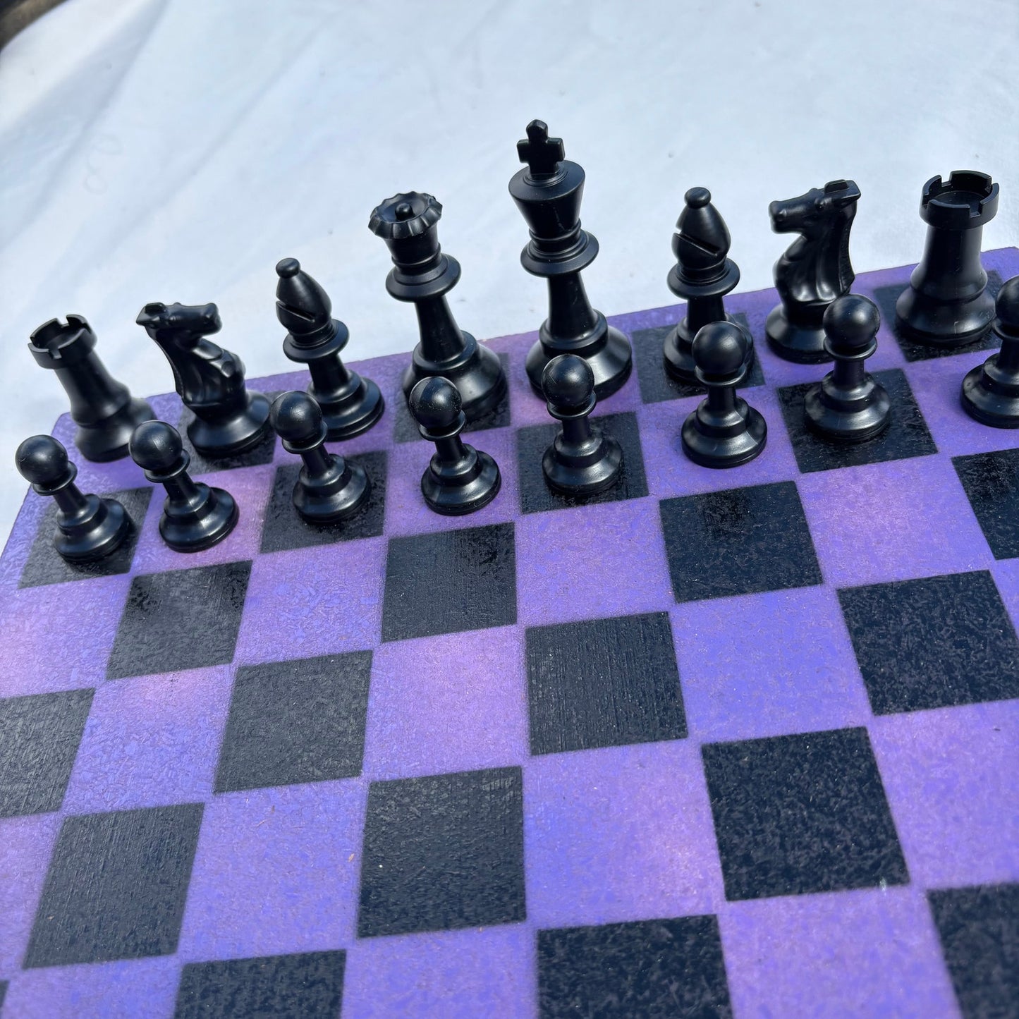 Purple & Black - Painted Chess Set