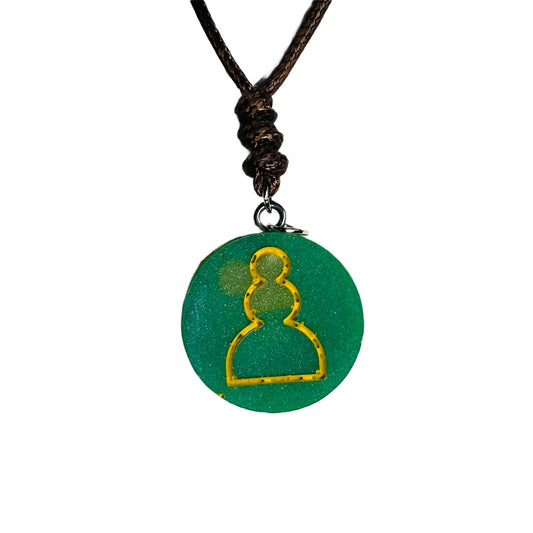 Green Pawn - Handmade Resin Chess Necklace
