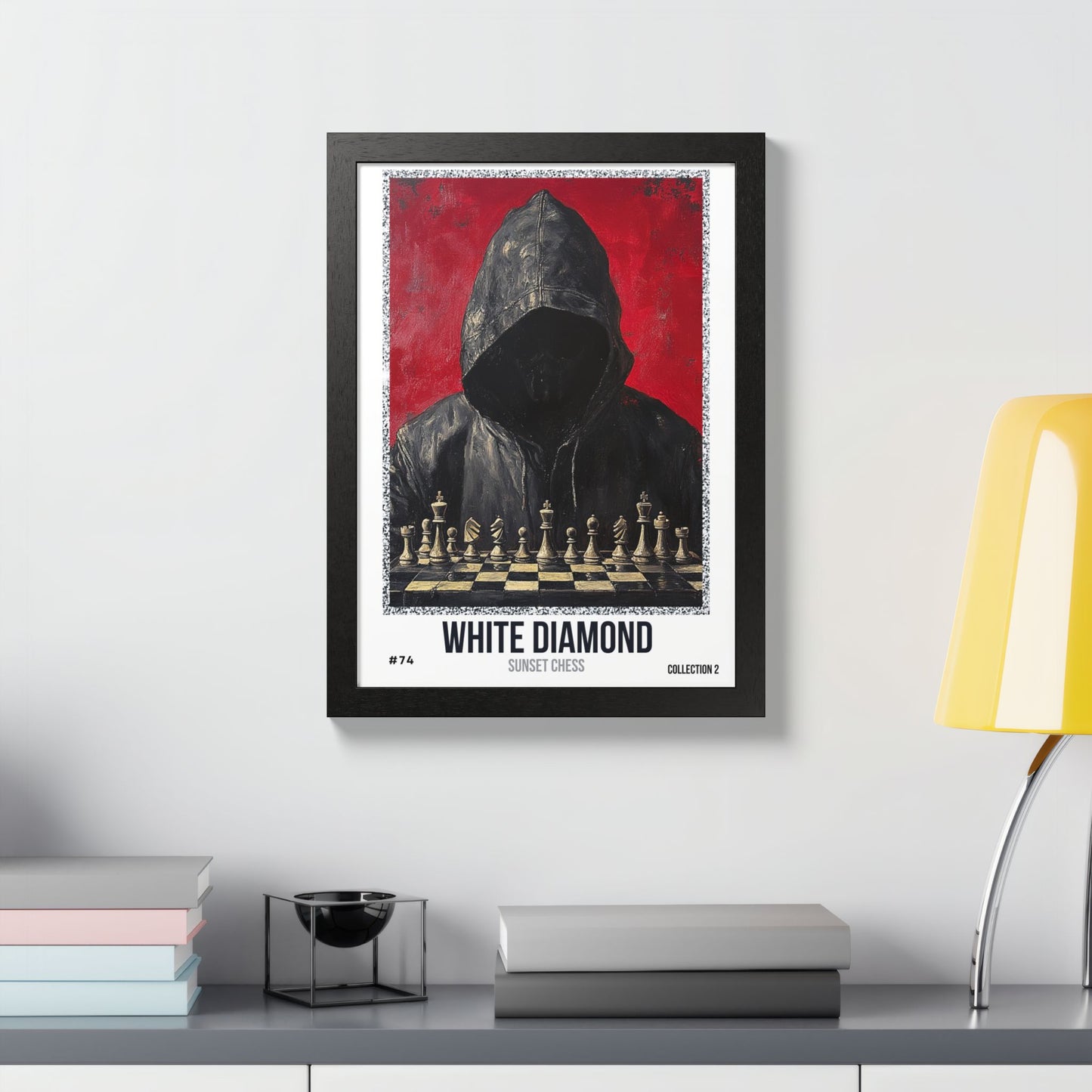 White Diamond - Collection 2 Card #74 - Sunset Card Poster Framed 12"x16"