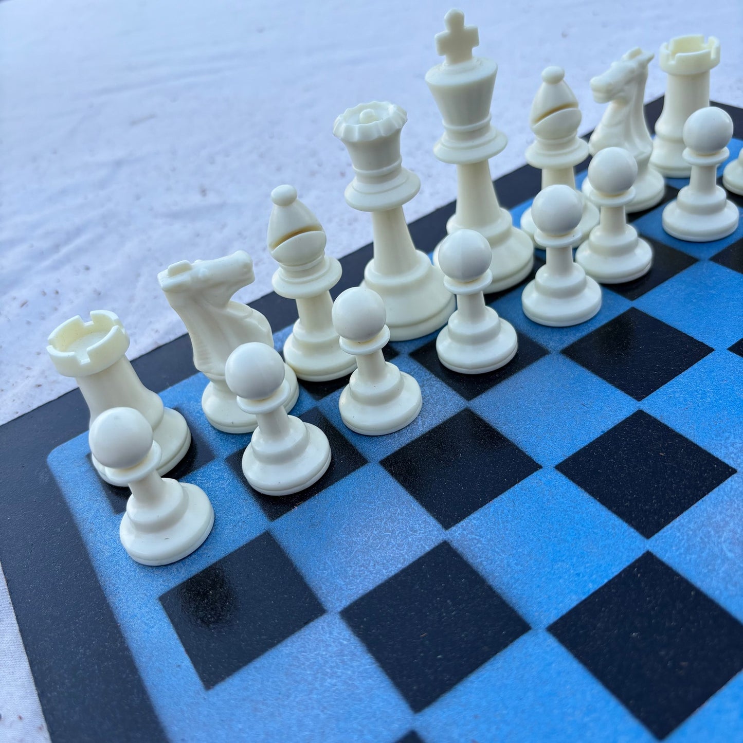 Simple Blue - Painted Chess Set