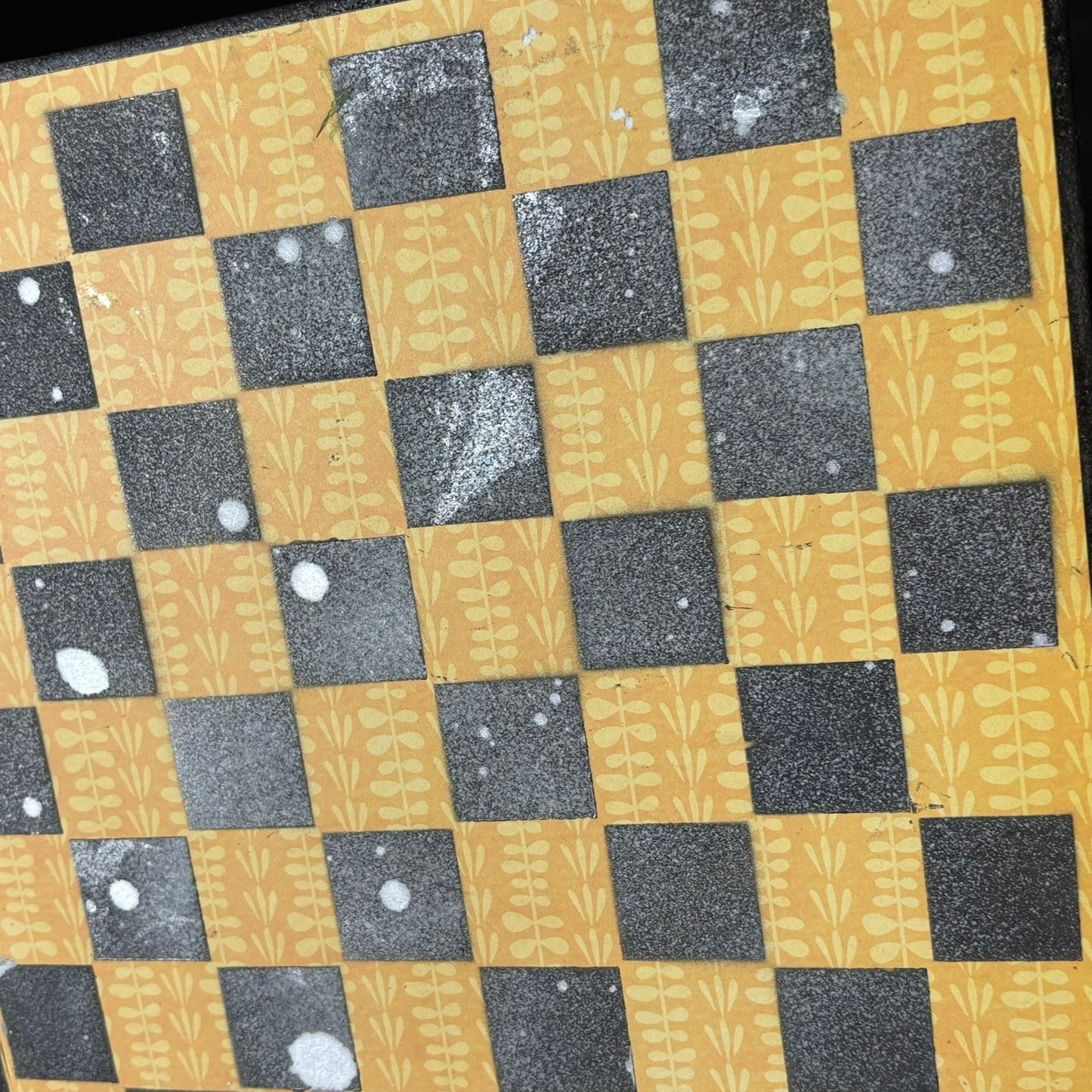 Black & Yellow Flowers - Scrapbook Chess Board
