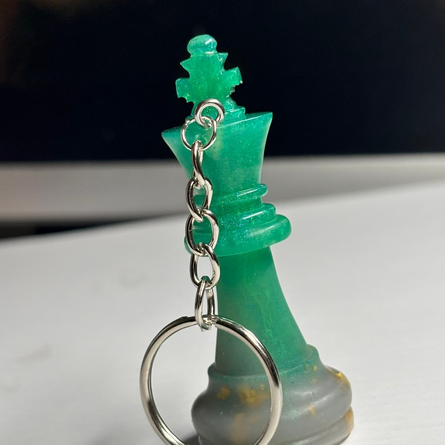 Green King - Handmade Resin Keychain