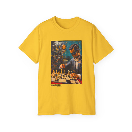Human Vs Cyborg - Yellow Chess T Shirt