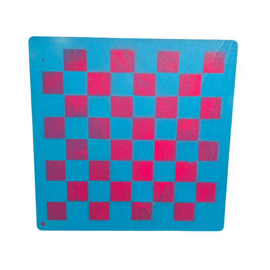 Pink & Blue - Painted Thin Wooden Chess Board