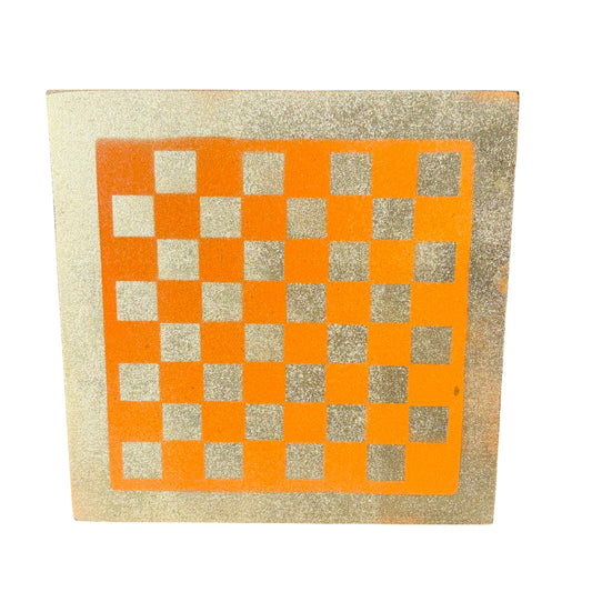 Goldish Orange - Painted Chess Board