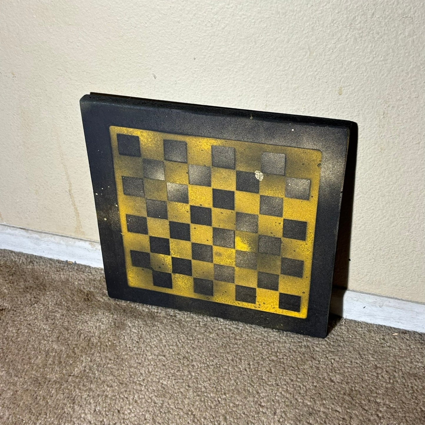 Dirty Yellow - Painted Chess Board