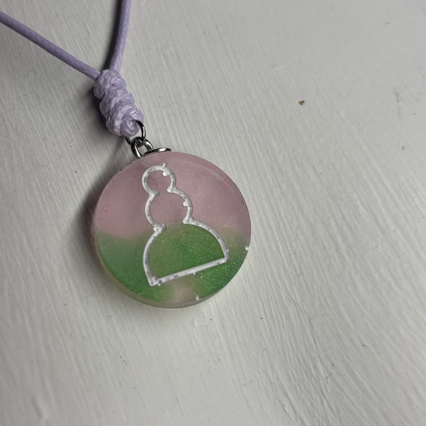 Fantastic Pink Pawn - Handmade Resin Chess Necklace