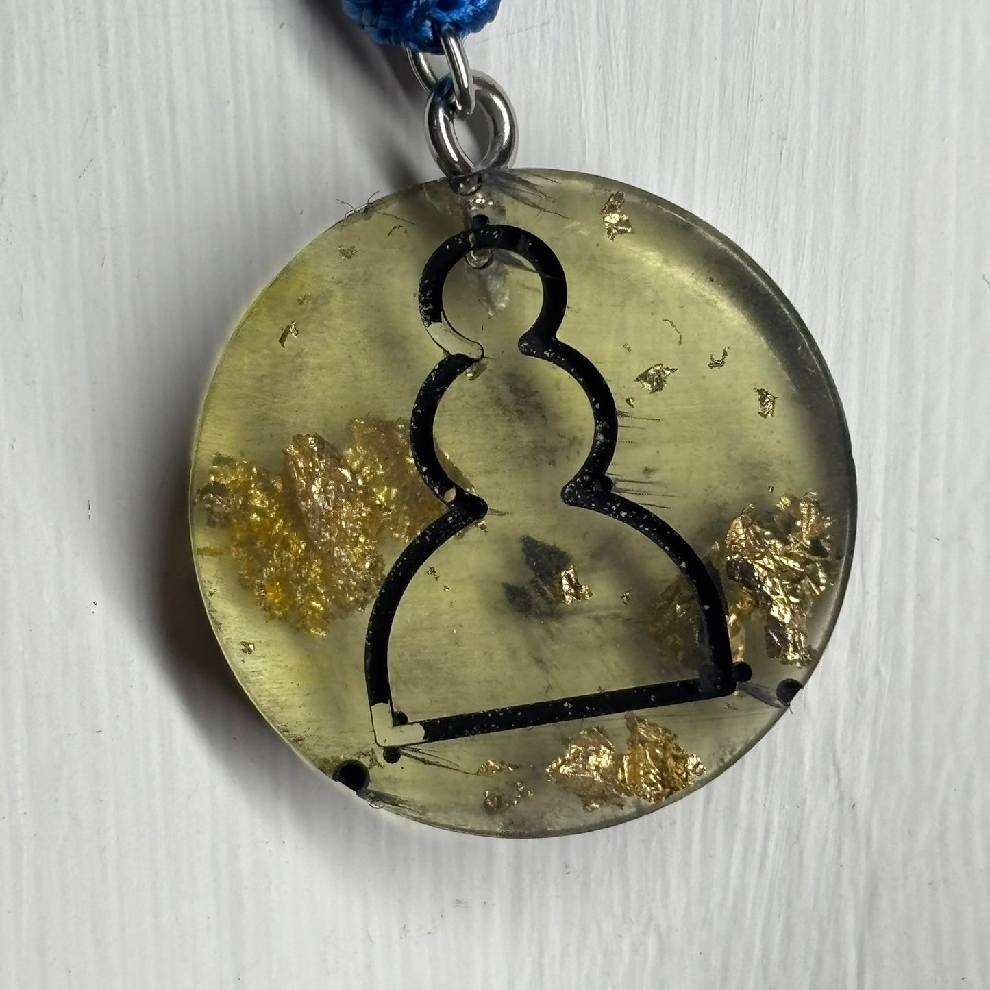 Lime Yellow Pawn - Handmade Resin Chess Necklace
