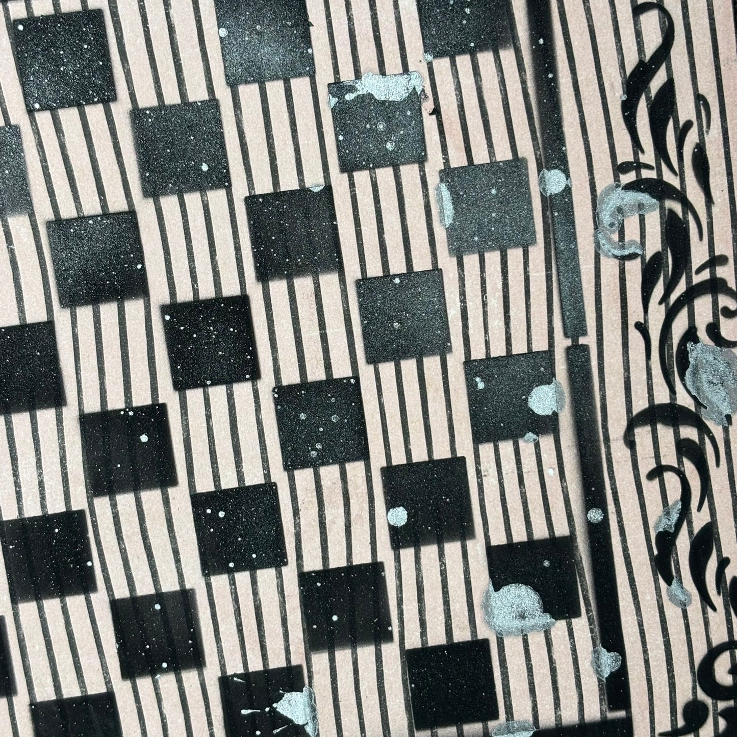 Cream Black - Scrapbook Chess Board