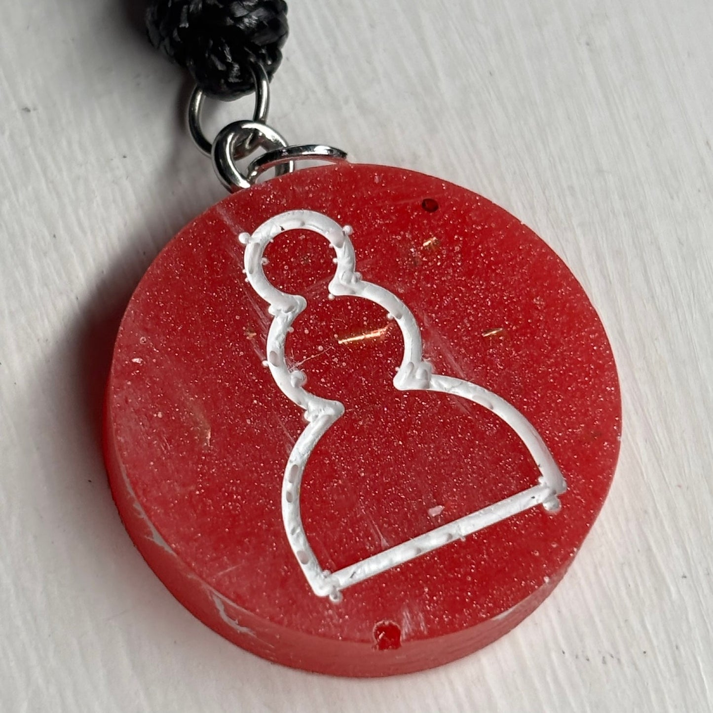 Red Pawn - Handmade Resin Chess Necklace