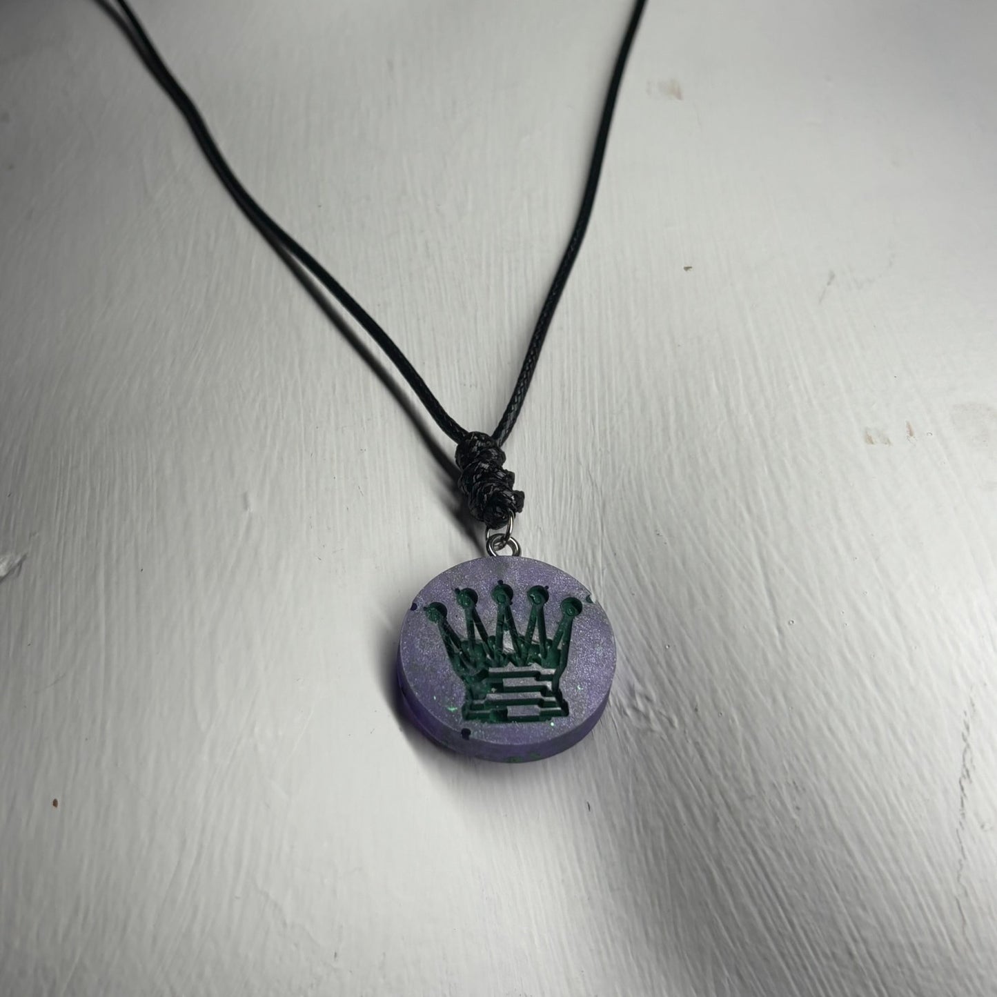 Purple Dark Queen - Handmade Resin Chess Necklace