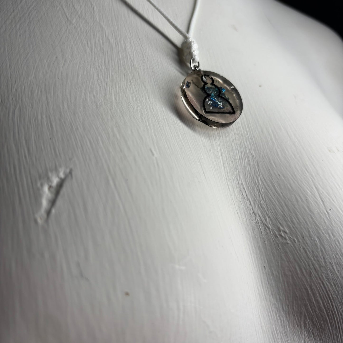 Dark Void Pawn - Handmade Resin Chess Necklace