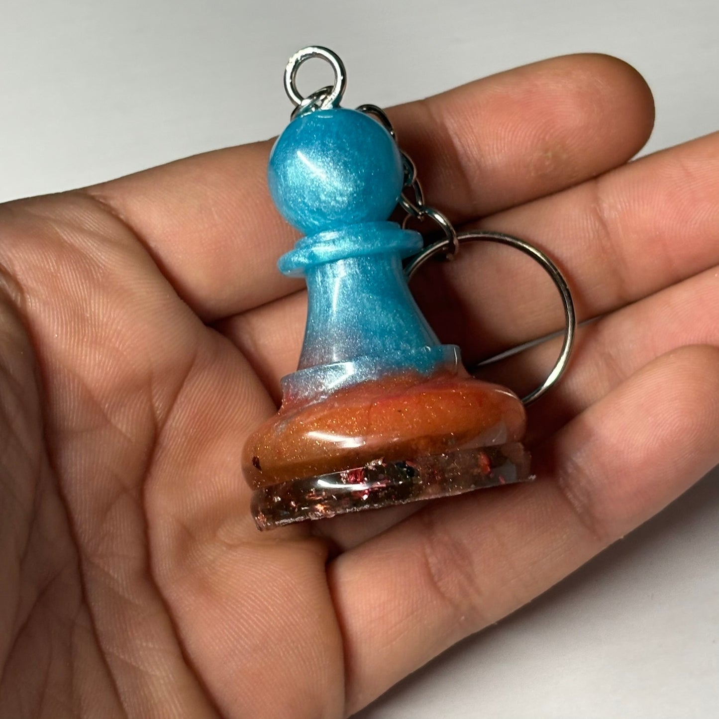 Blue Royal Pawn - Handmade Resin Keychain - Large Edition