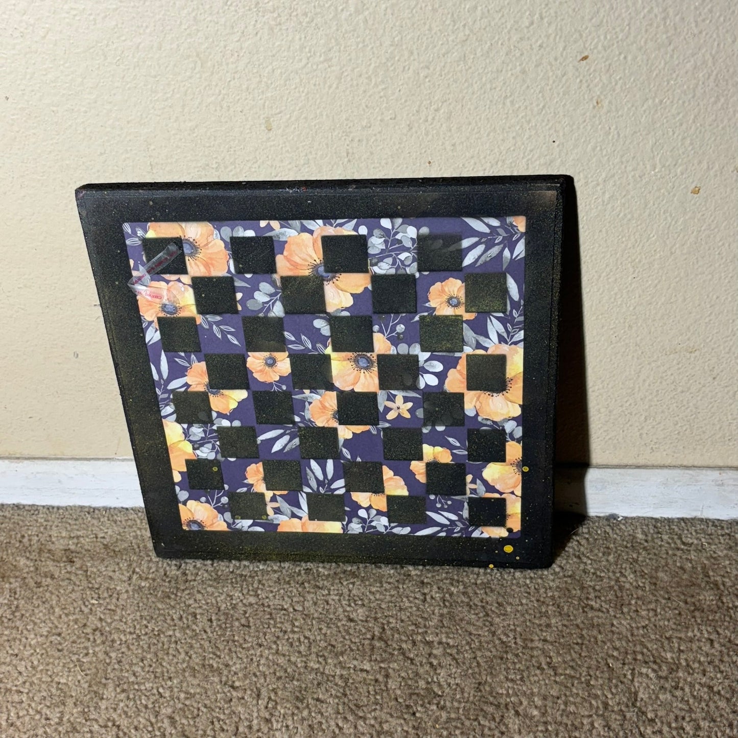 Yellow Flowers - Scrapbook Chess Board
