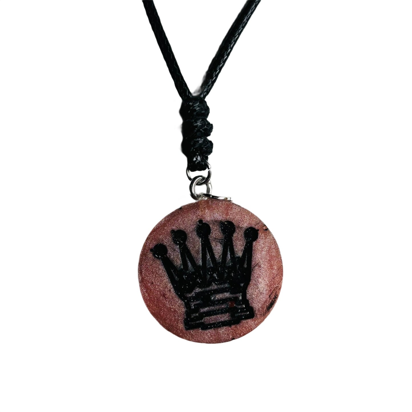 Peach Queen - Handmade Resin Chess Necklace