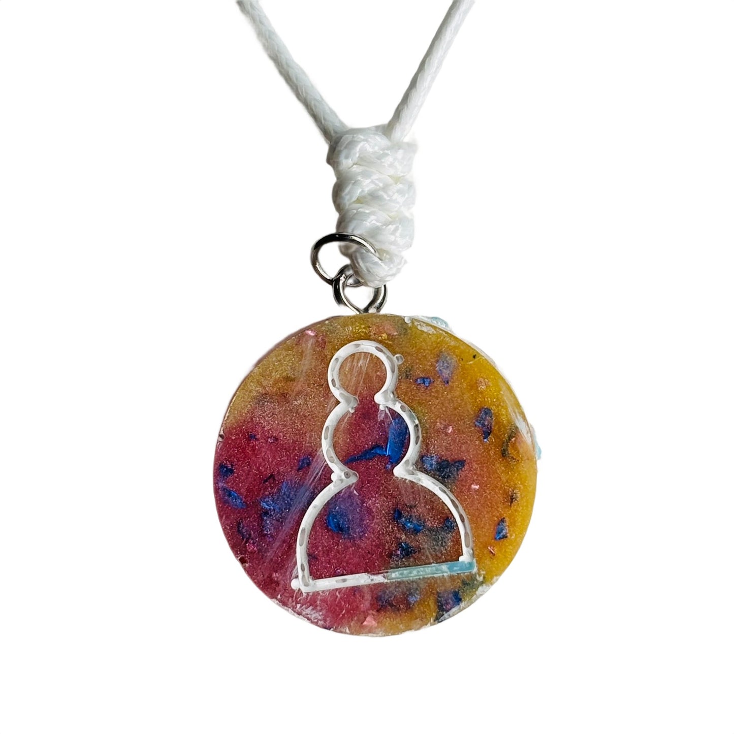 Sunset Pink Pawn - Handmade Resin Chess Necklace