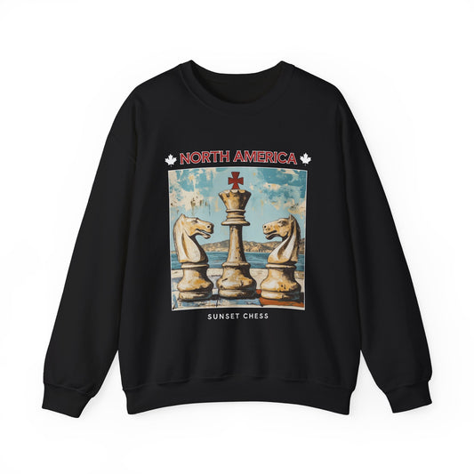 A King & His Knights - Black Chess Crewneck Sweater