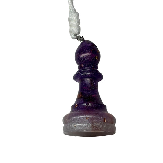 Purple Royal Bishop - Handmade Resin Chess Necklace