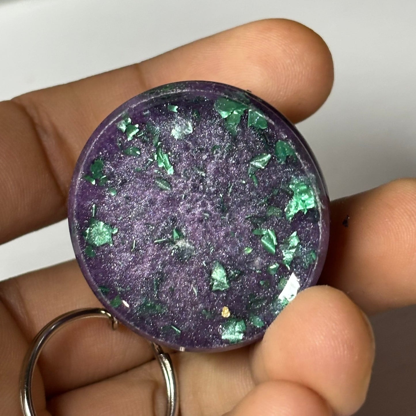 Midnight Purple Rook - Handmade Resin Keychain - Large Edition
