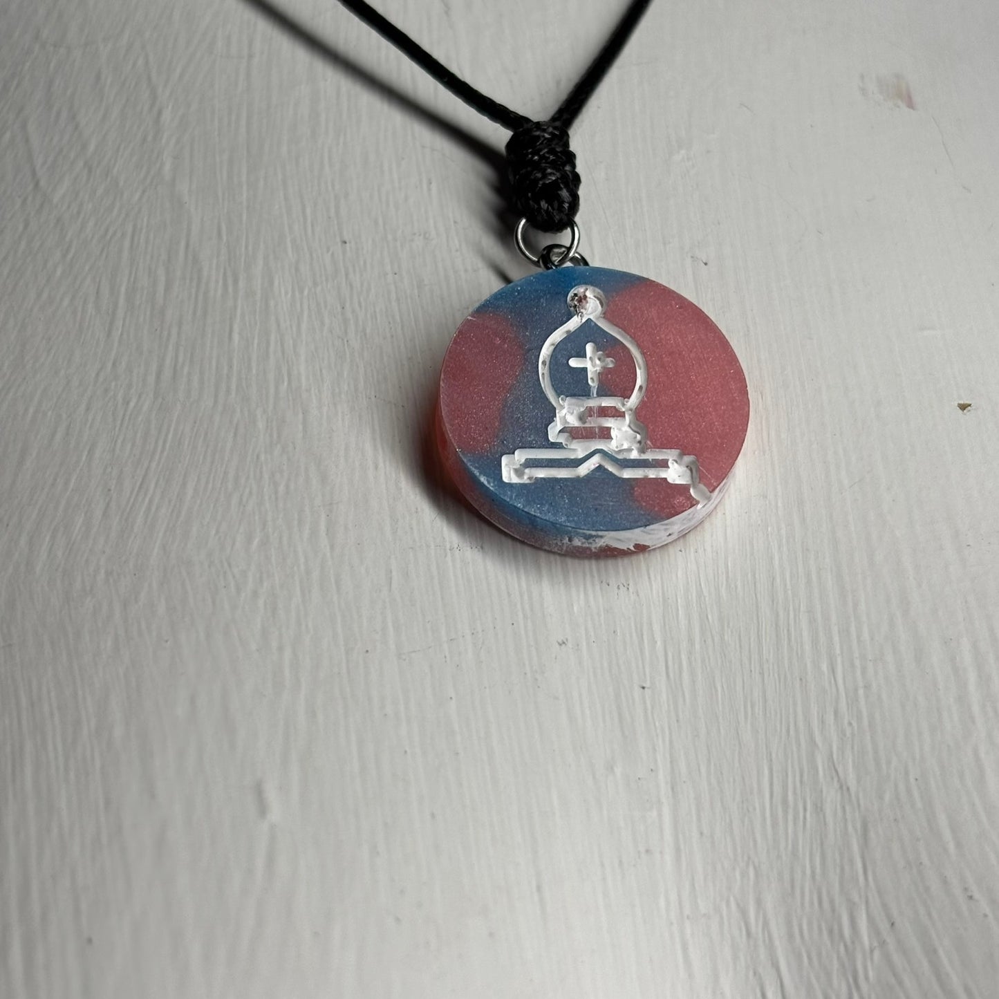 Mixed Colored Bishop - Handmade Resin Chess Necklace