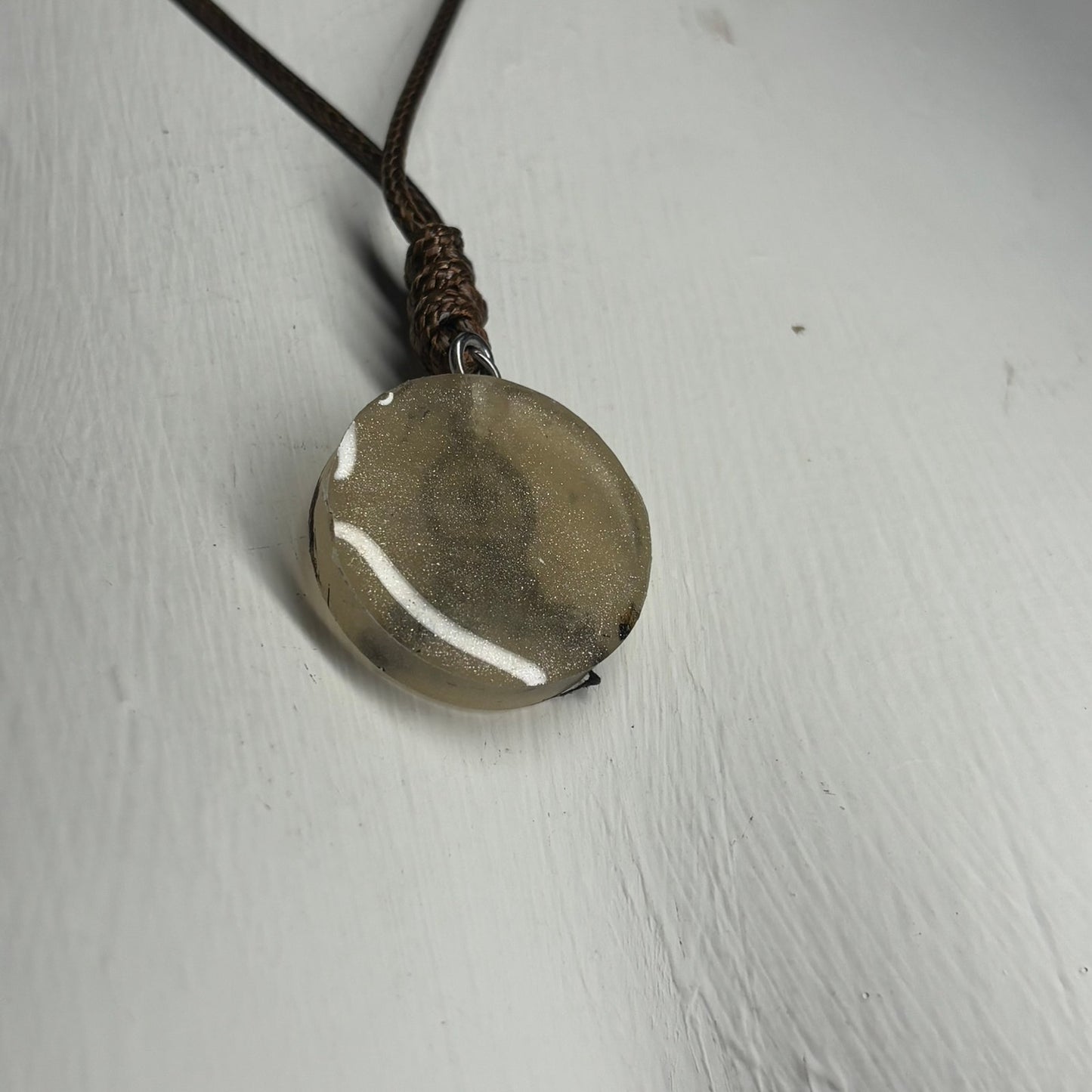 Cream Bishop - Handmade Resin Chess Necklace