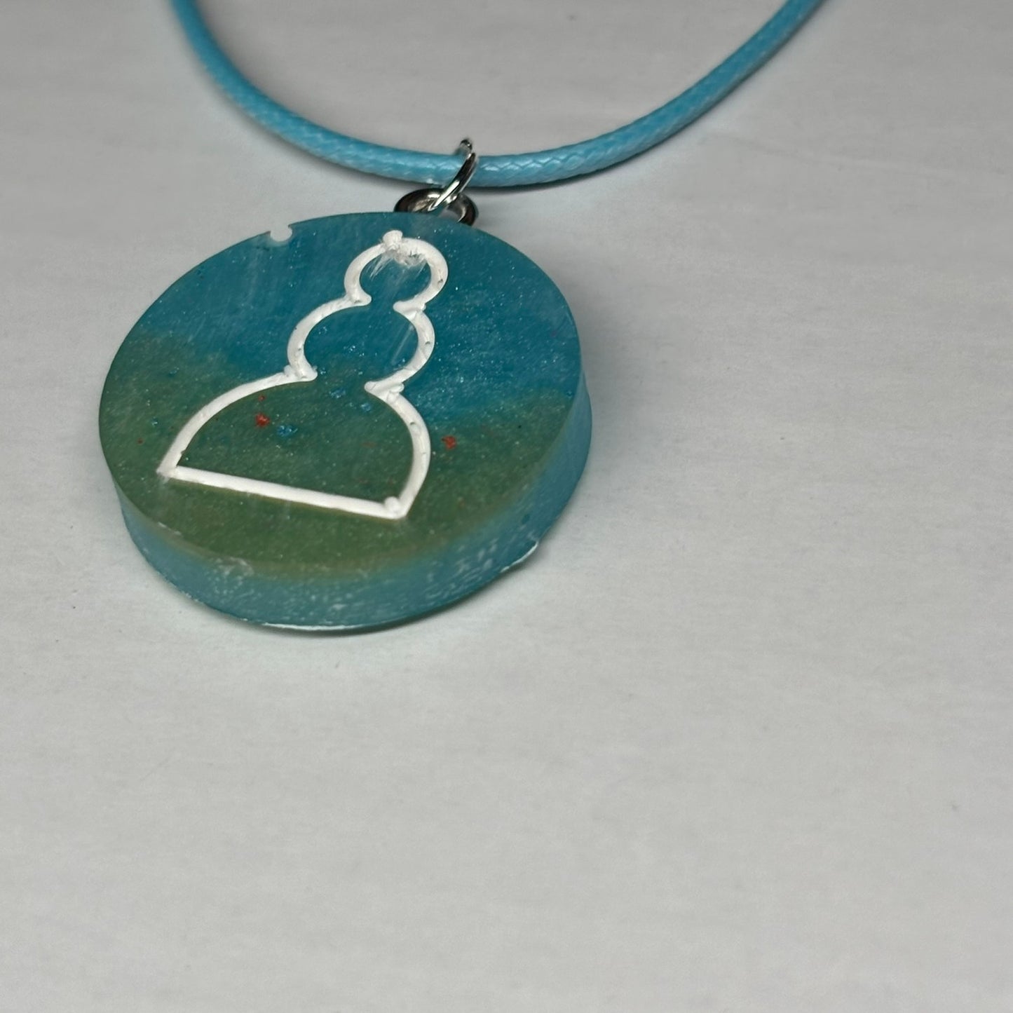Shores Blue Pawn - Handmade Resin Chess Necklace