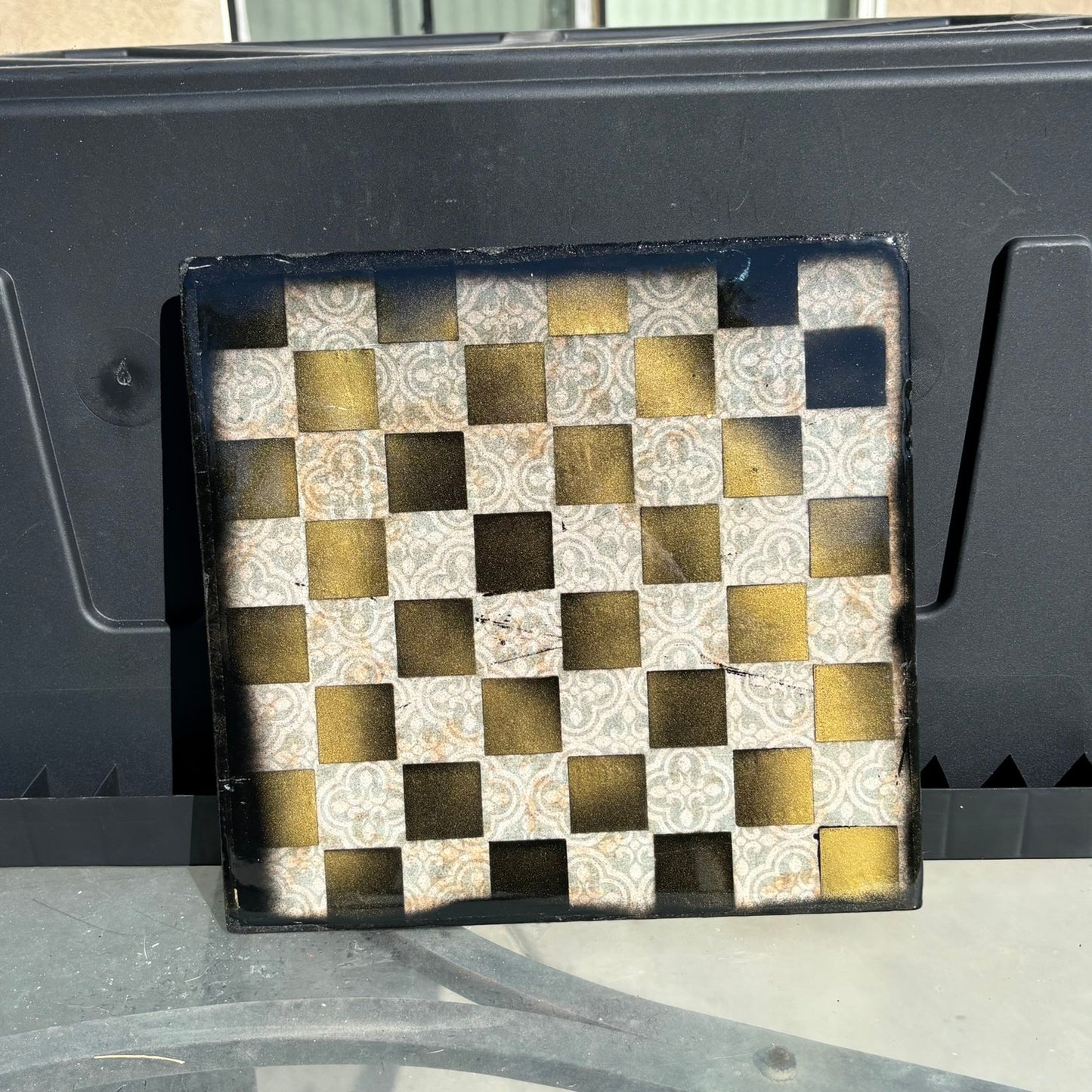 Classy Pattern - Resin Coated Chess Board