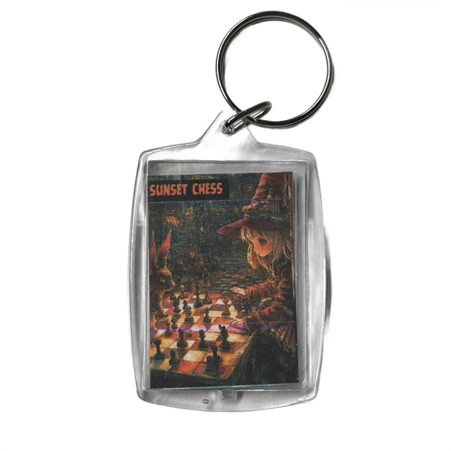 Cute Anime - Chess  Photo Keychain