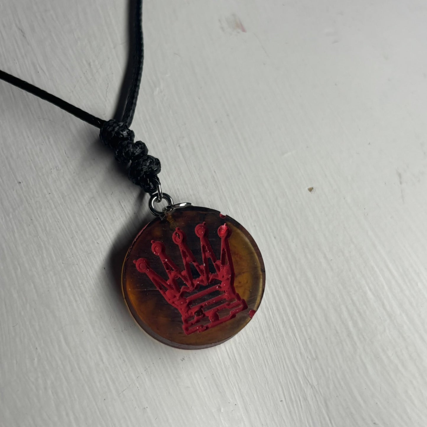 Deluxe Royal Queen - Handmade Resin Chess Necklace