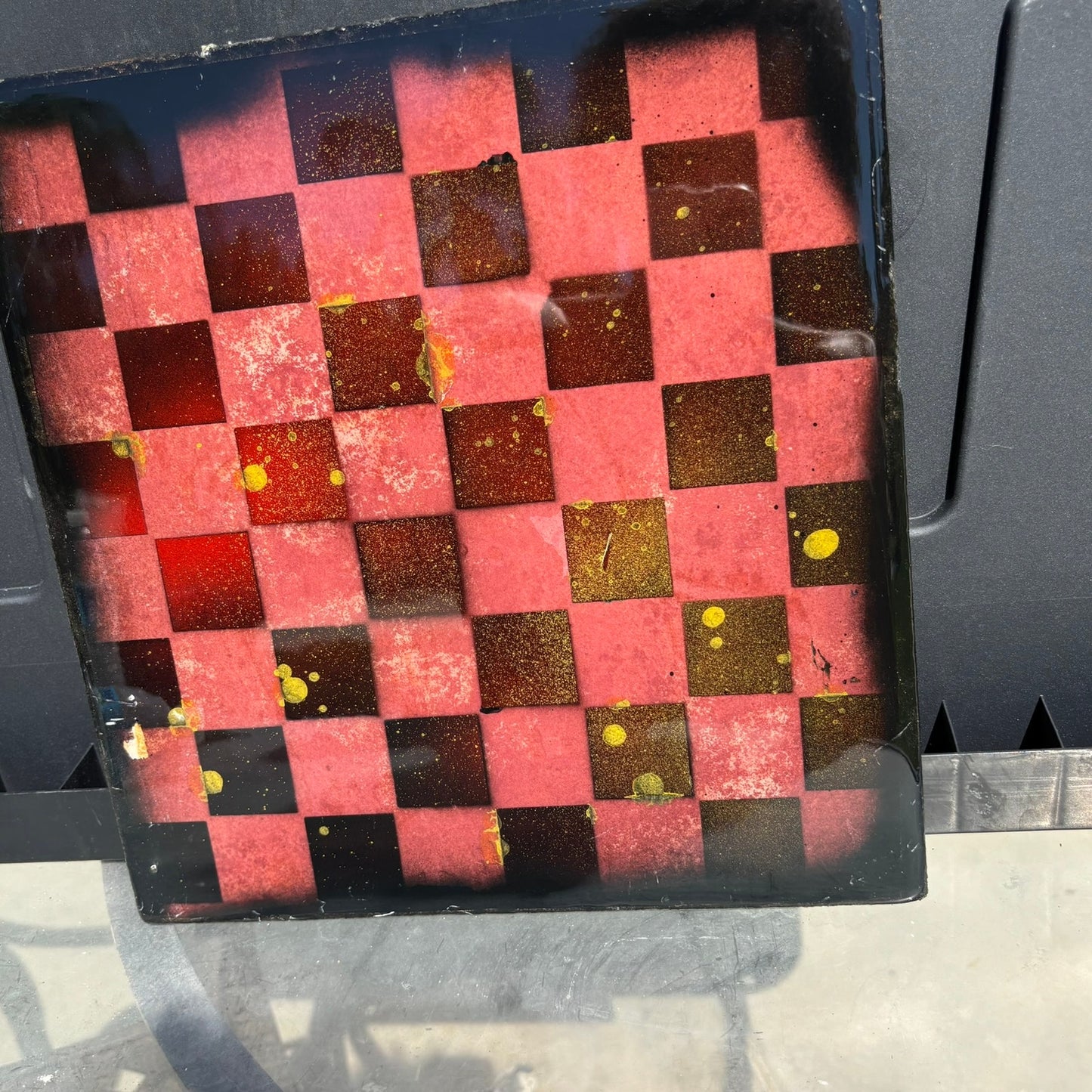 Vibrant Red - Resin Coated Chess Board