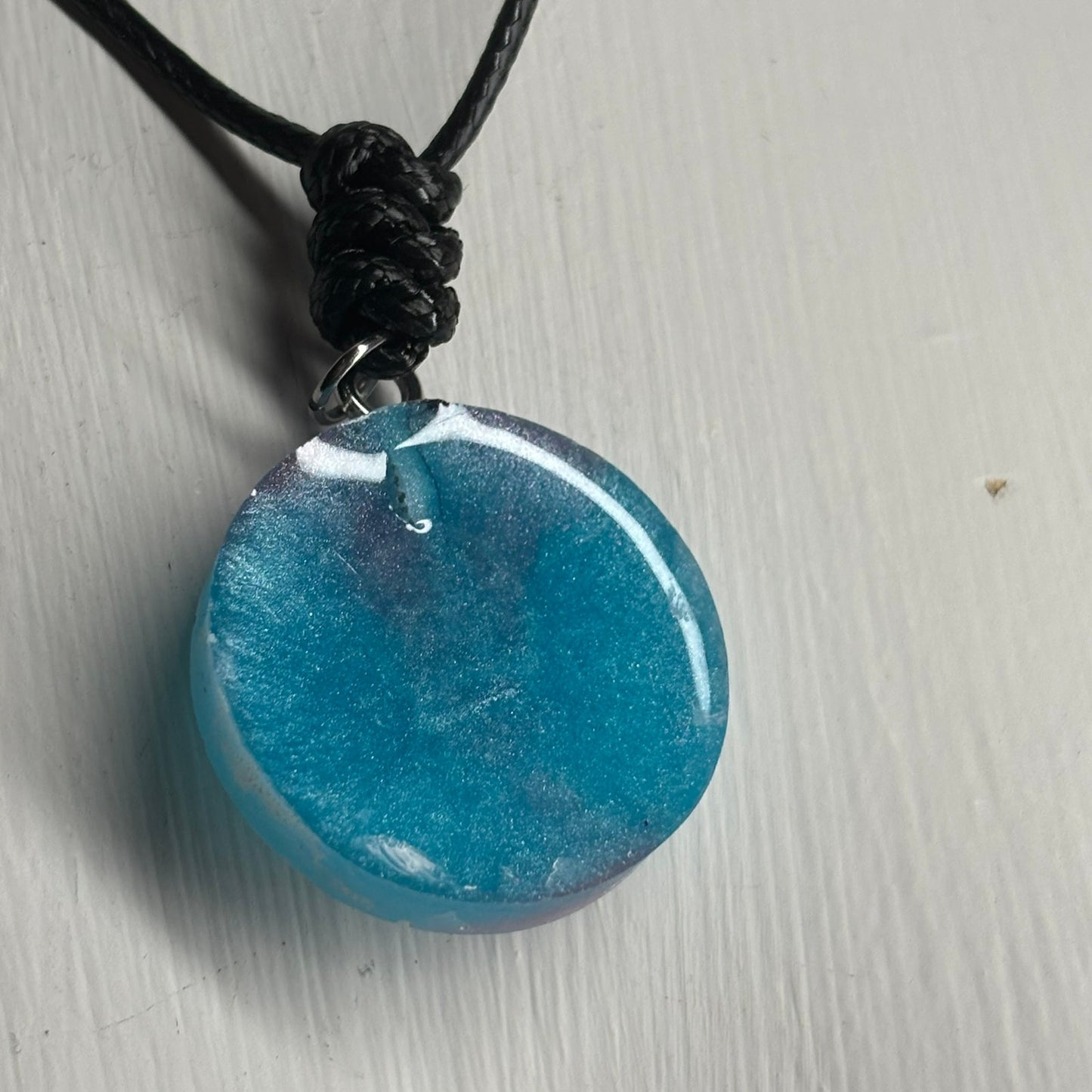 Beach Water Blue Bishop - Handmade Resin Chess Necklace