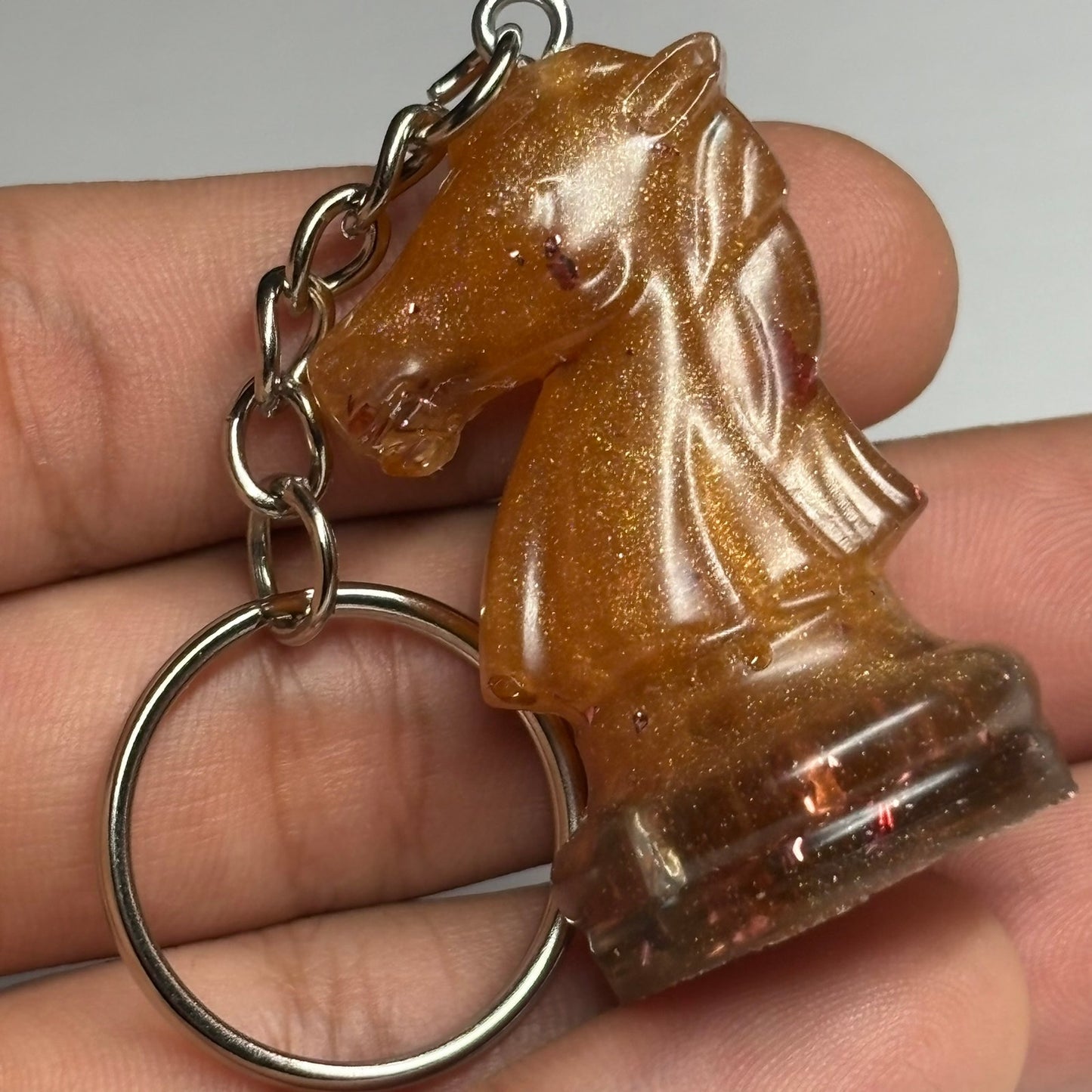 Orange Bronze Knight - Handmade Resin Keychain