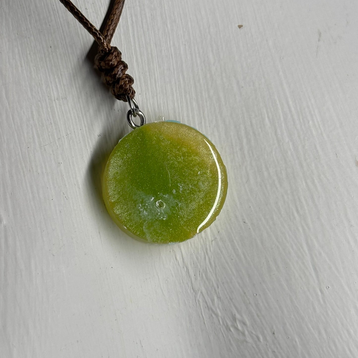 Lime Green Queen - Handmade Resin Chess Necklace