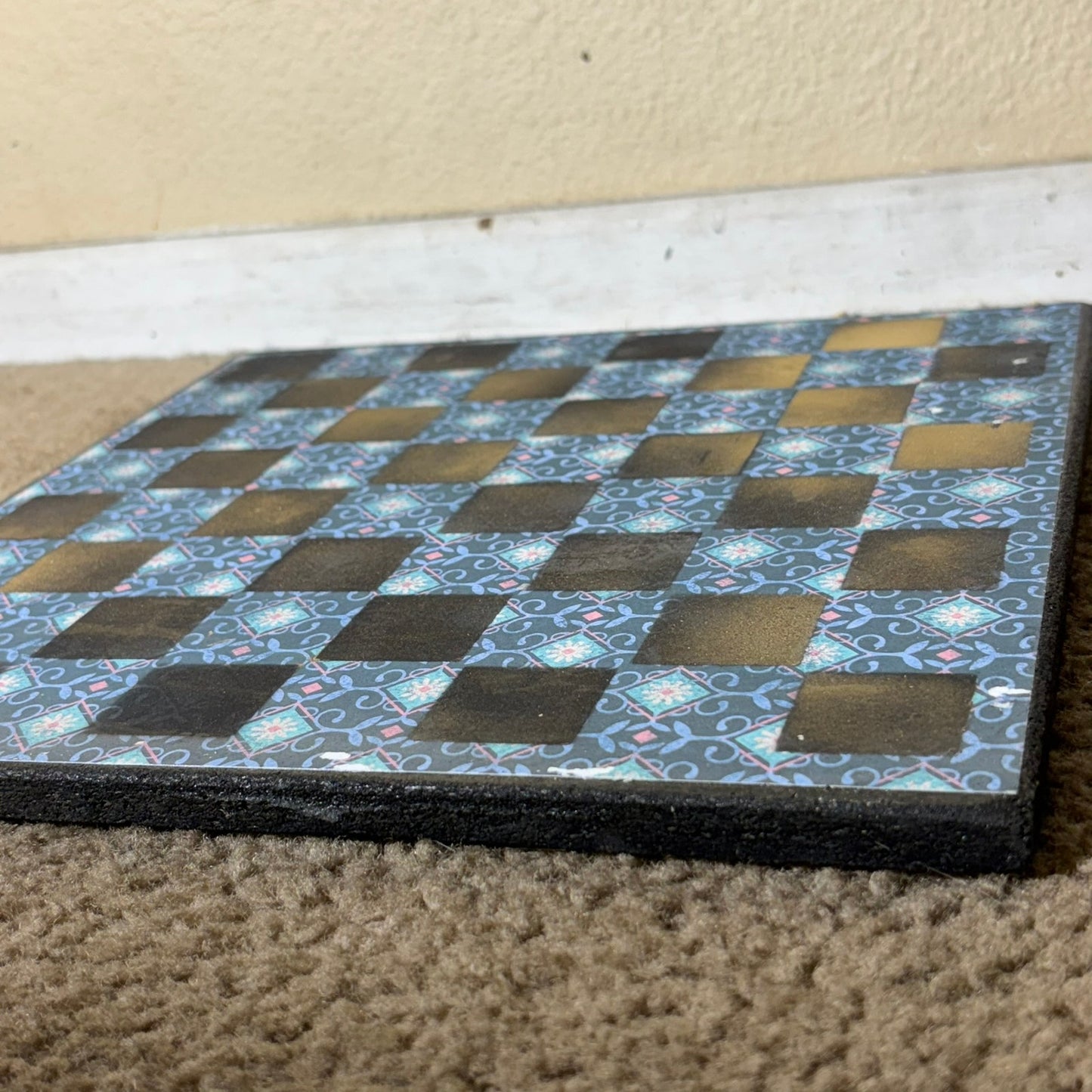 Aqua Blue - Scrapbook Chess Board