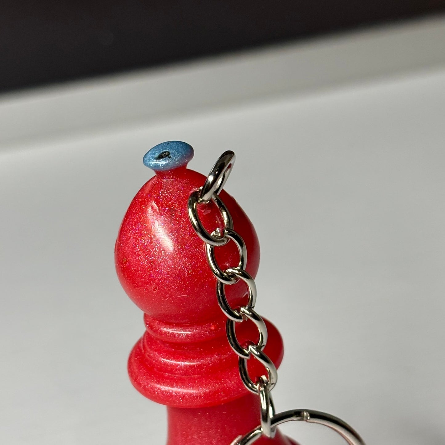Hot Red Bishop - Handmade Resin Keychain - Large Edition