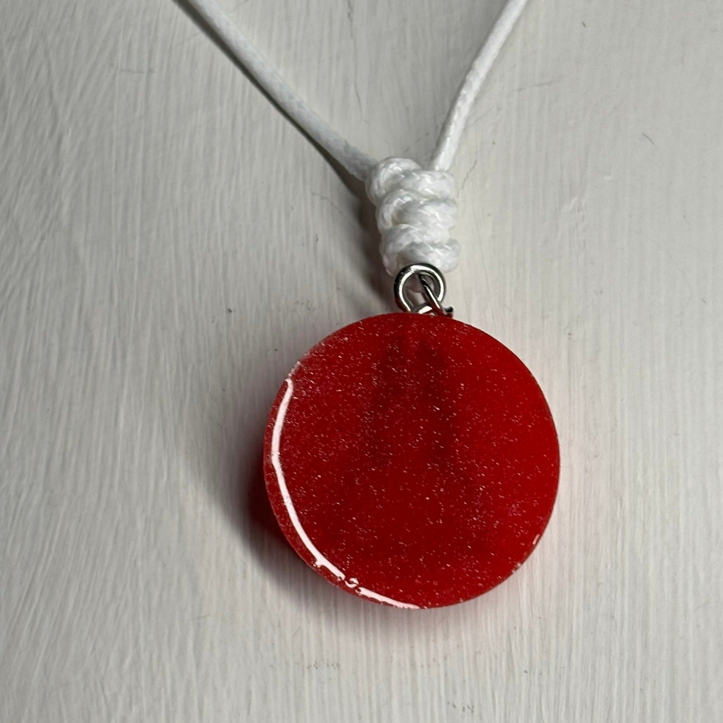 Candy Red Pawn - Handmade Resin Chess Necklace - Flat Edition