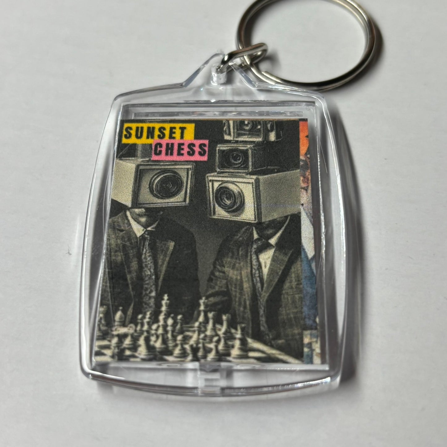 Lights Camera Action! - Sunset Chess Photo Keychain