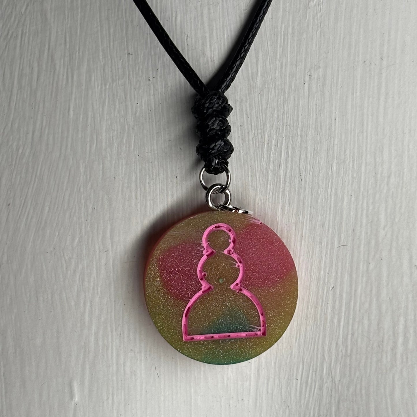 Pink Pawn - Handmade Resin Chess Necklace