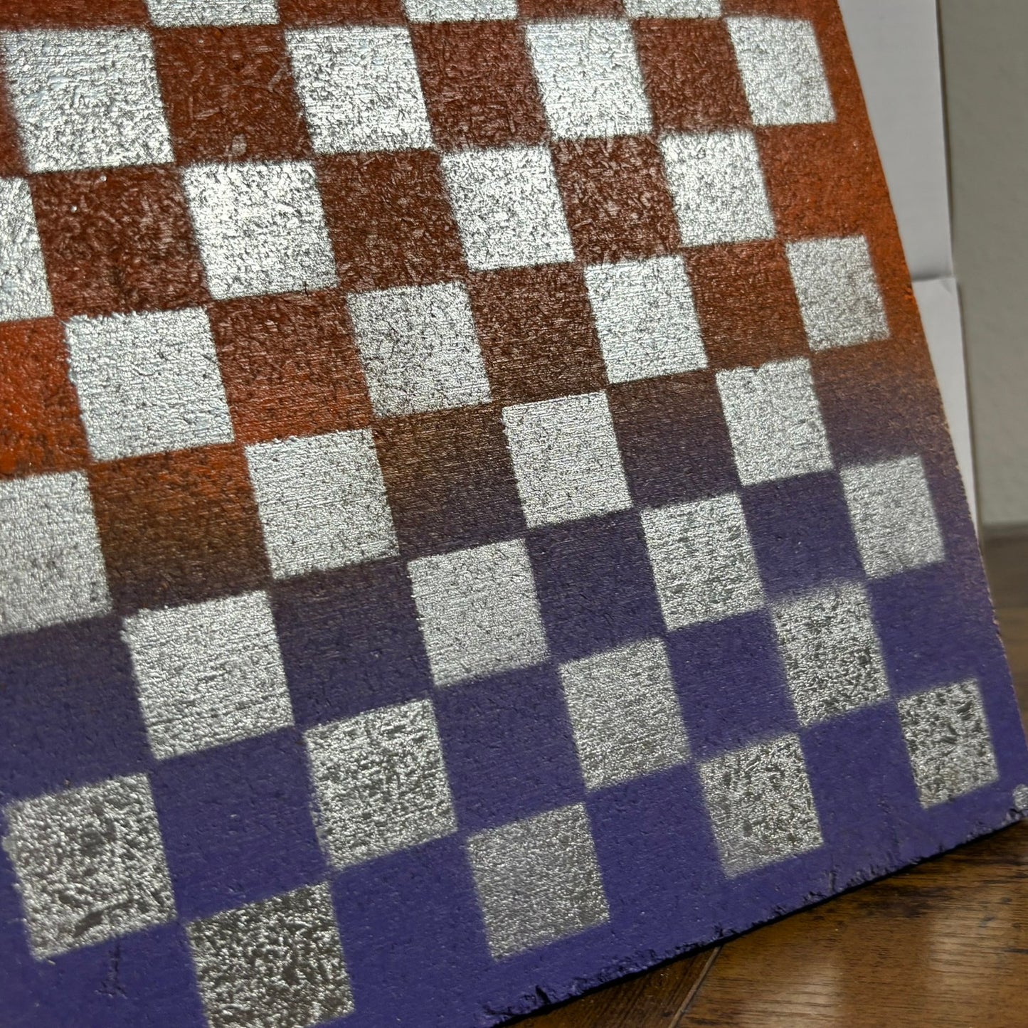 Orange/Purple Chrome - Painted Double Sided Chess Board