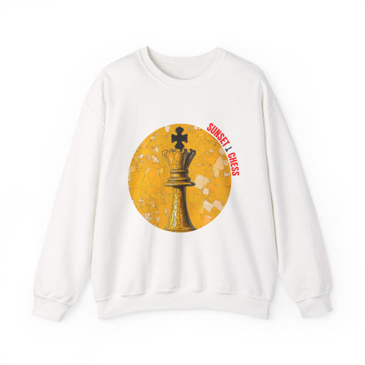 Yellow King - White Chess Crewneck Sweater