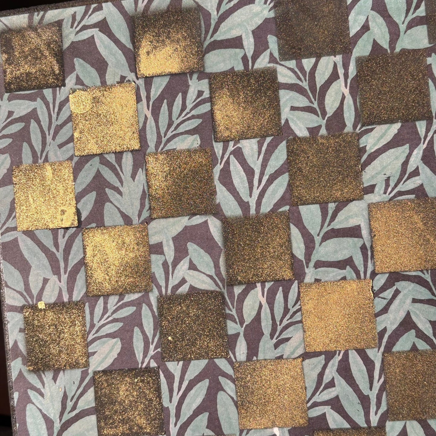 Golden Leaf Pattern - Scrapbook Chess Board