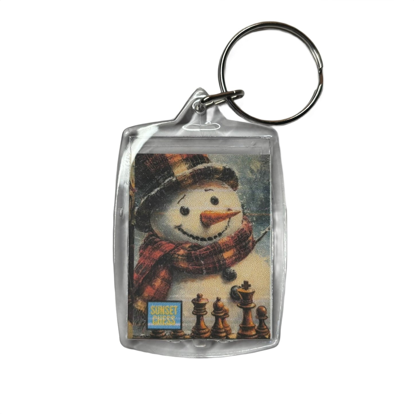 Snowman - Chess  Photo Keychain