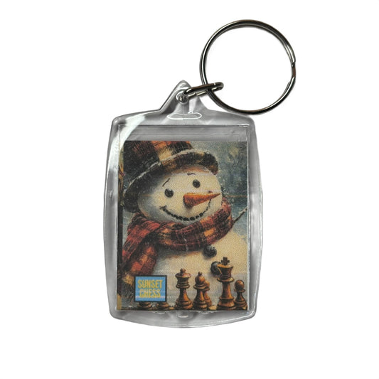 Snowman - Chess  Photo Keychain